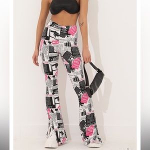 Oaklynn Pant in White Newsprint